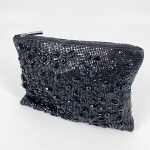 Evening Bag Clutch BCBGmaxazria Womens Black Chain-metal Formal  8 x 11